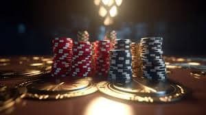 Texas Poker table layout with community cards, hole cards, and dealer position